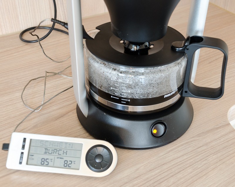 testbericht Philips HD5407 60 cafe gourmet messung temperatur direkt nach brühvorgang
