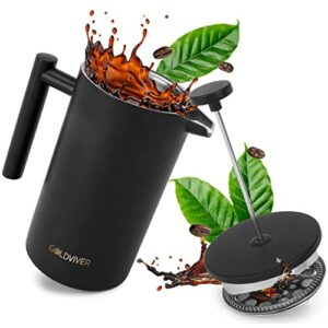 Goldviver | French Press 1 Liter | doppelwandig 0,8mm
